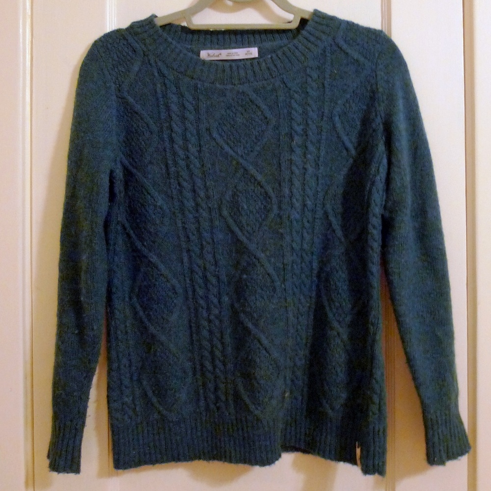 Woolrich teal cable-knit sweater
